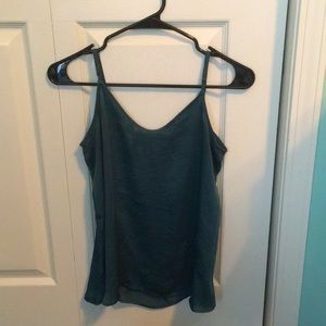 Dark aqua blue spaghetti strap tank top size small